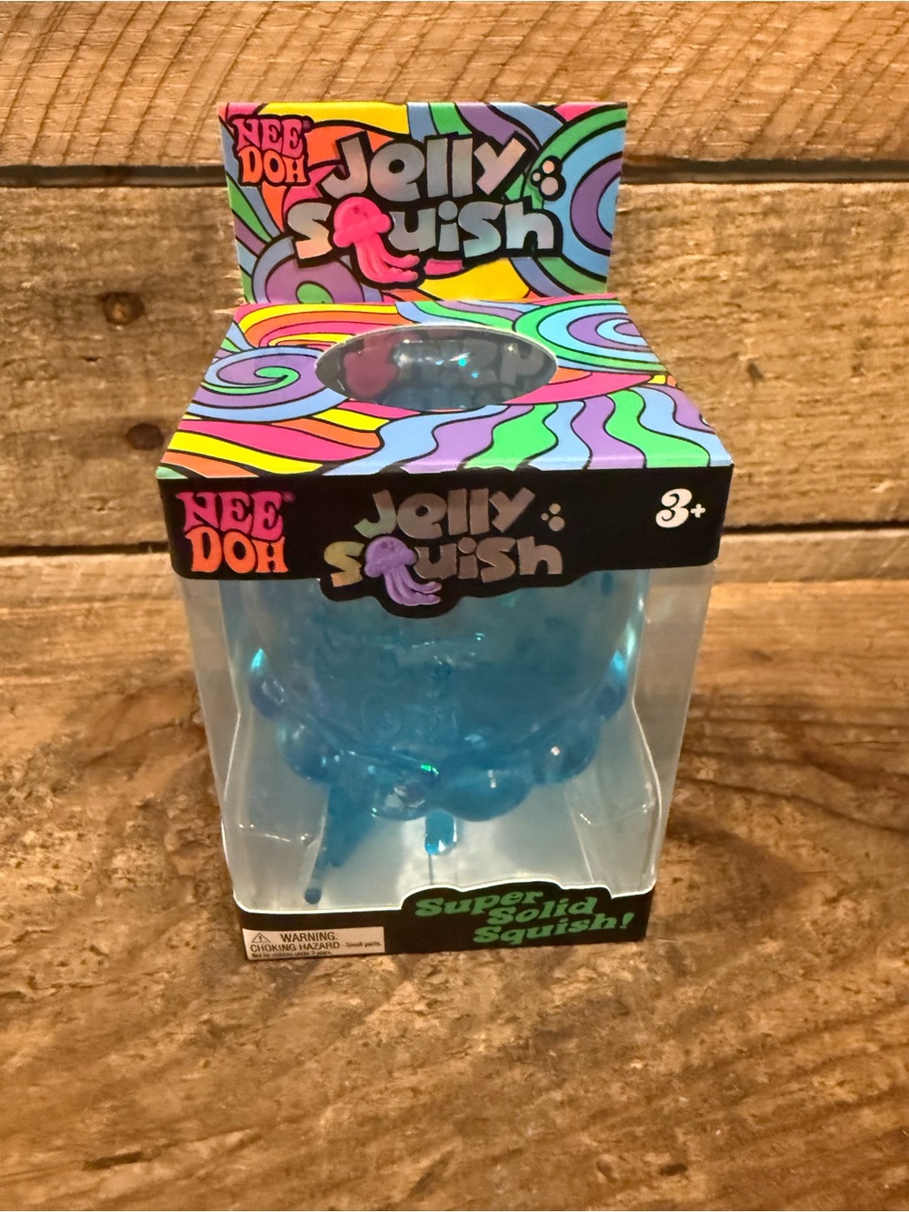 Authentic Needoh Jelly Squish Blue Super Solid Squish Toy